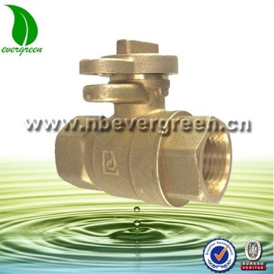 Brass locked ball valve with key lock brass handle