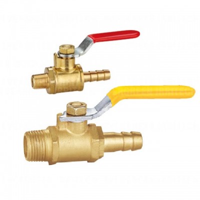 Mini Brass Ball Valve Male To Hose Barb With Level Handle